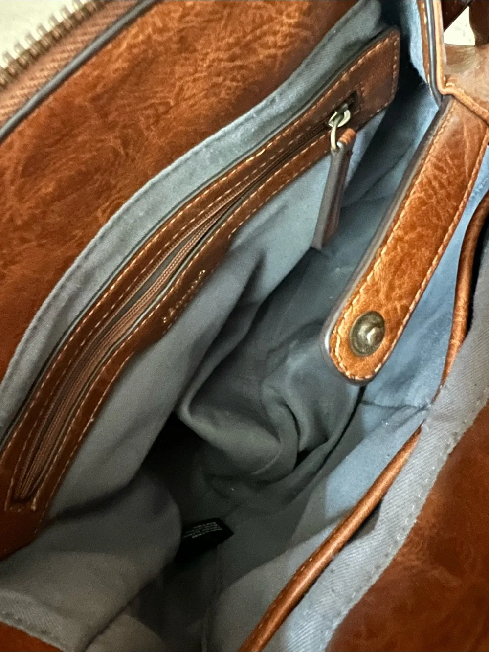 Vintage Perlina Brown Leather Backpack Purse 90s Convertible Shoulder Bag